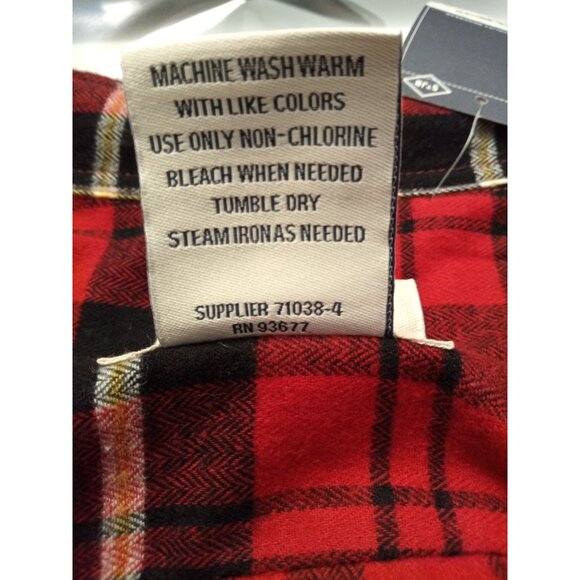 St. John's Bay Men's Red Black Yellow Plaid Casual Button Down Shirt Siz… - Picture 4 of 6